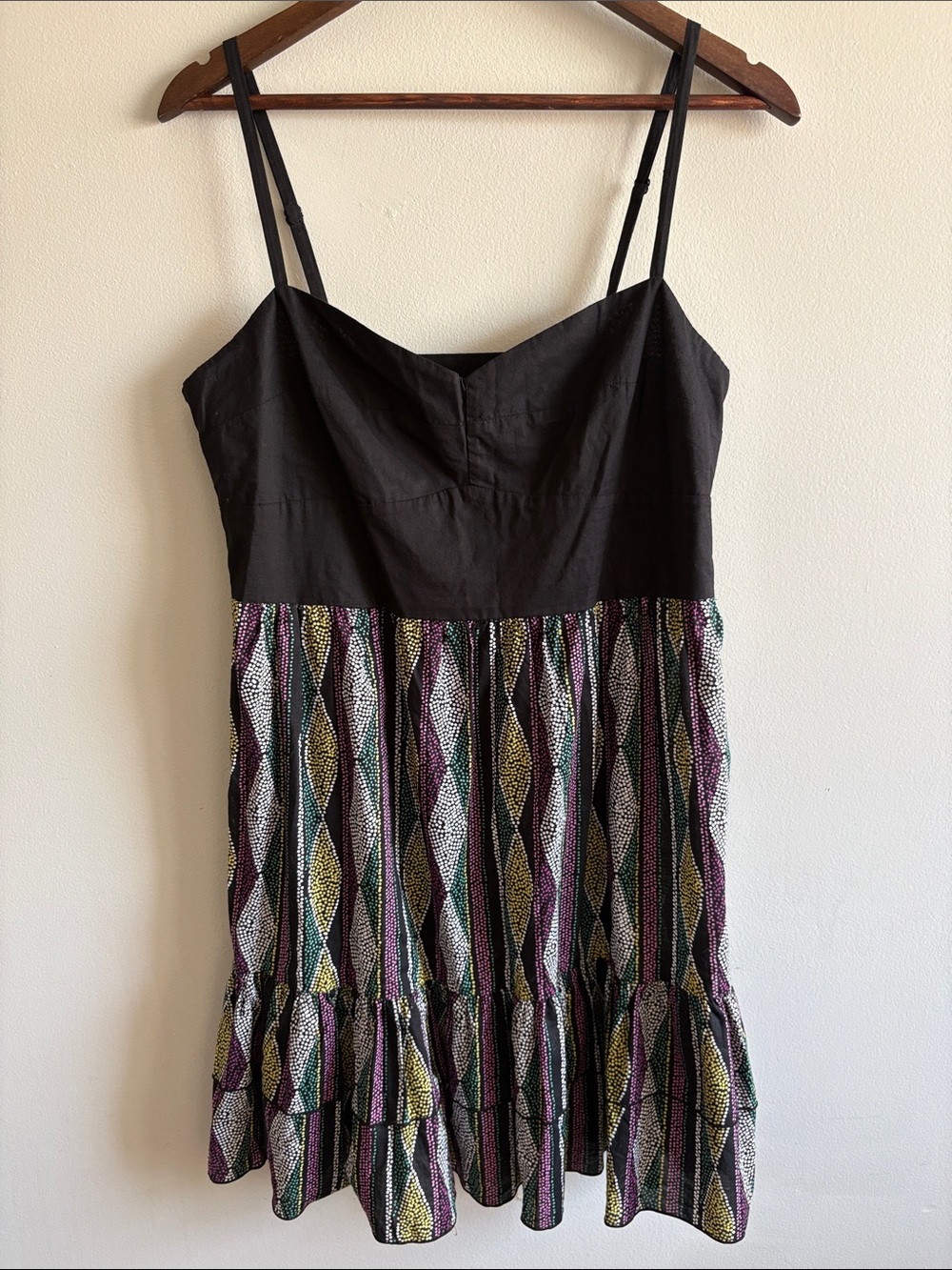 Rampage Y2K Geometric Print Spaghetti Strap Dress